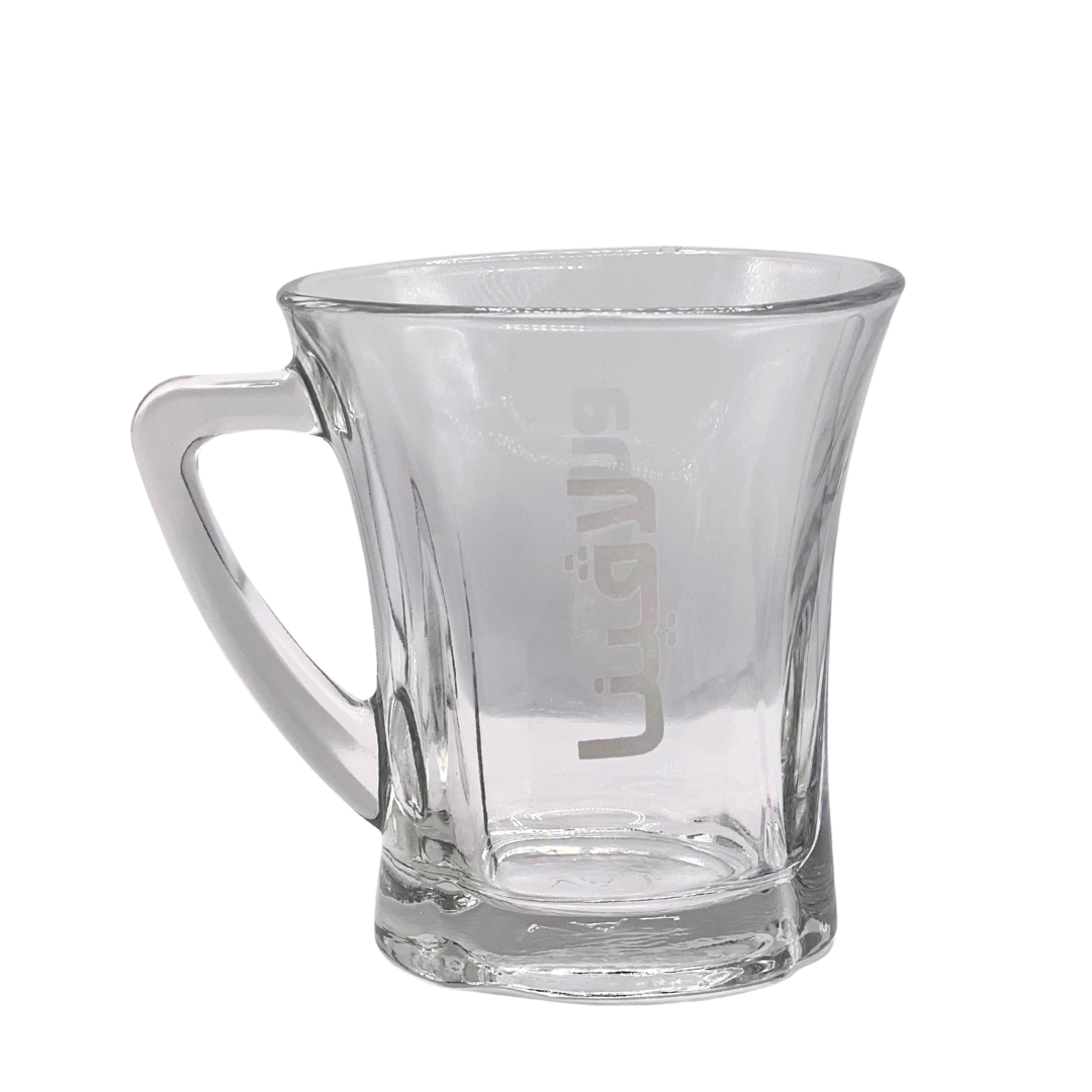 Lavina glass tea mug — clear heat-resistant glass mug, product photo